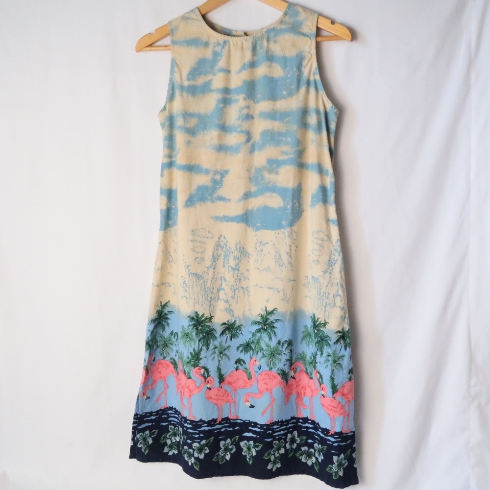 60s mod tropical art teacher dress A03
